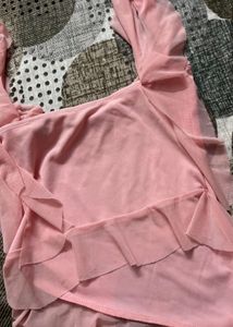 NewMe Pink Off Shoulder Ruffled Co-ord Set (XS)