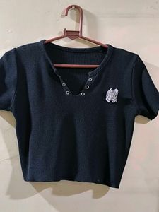 Butterfly Ribbed Crop Top
