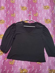 Dressberry Black Solid Regular Top