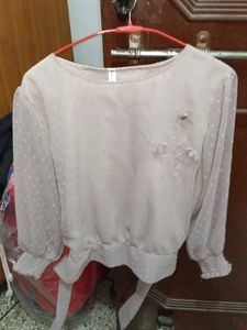 Elegant Grey Floral Blouse