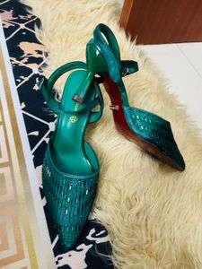 Green Heeled Sandals