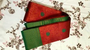 Elegant Red &amp; Green Saree