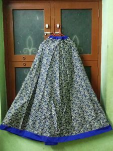 Girls Gorgeous Ink Blue Lehenga Dress With Long Top Padded Chest, Will Fit 12-13yr Girl Child