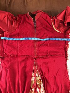 Elegant Cherry Red Gown Set with Dupatta