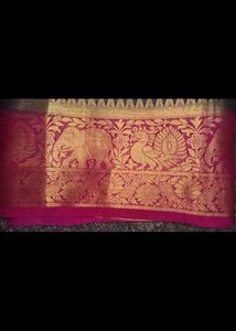 Mind blowing Saree With Peacock And Elephant Desig