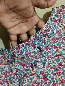 Floral Print Flutter Sleeve Dress