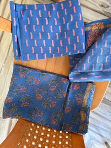 Blue Floral Print Fabric