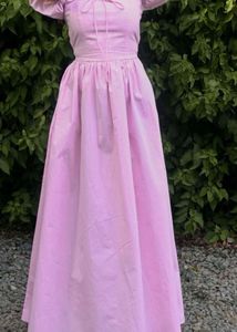 Pink Puff Sleeve Maxi Dress