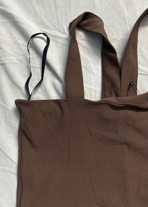 Brown Crisscross Top