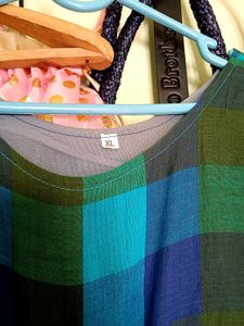 Blue &amp; Green Plaid Dress