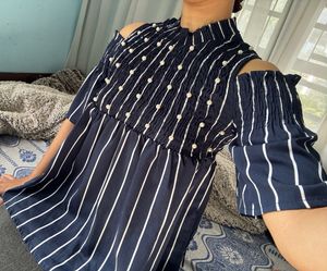 Blue Stripe Top