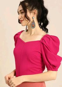 Pink Puff Sleeve Top