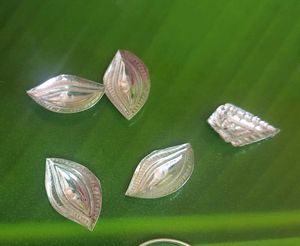 Set Of 2 Pure Silver Eyes, 1 Bindi And Ring