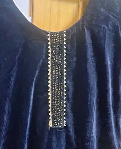 Two Piece  Set Stitched  Valvet Kurti With Dupatta