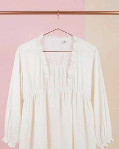 Cream Jacket with Ruffle Detail