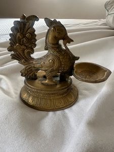 Antique Brass Peacock Diya