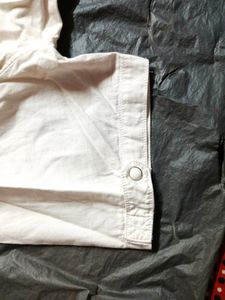 White Half Denim Cotton Shirt