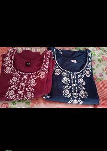 Cotton Embroidery Kurtis