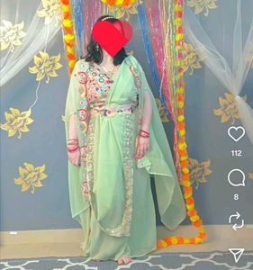 Mint Green Embroidered Anarkali Suit
