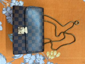 Brown Checked Crossbody Bag
