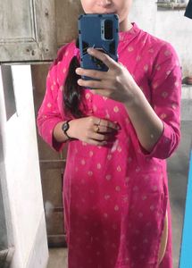 Pink Kurti with Gold Accents