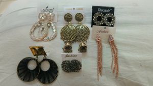 New Earrings And Jhumkas Set Of 7 Pieces