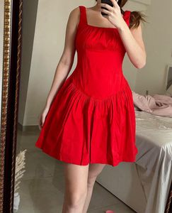 Red Corset Mini Dress - Stretchy