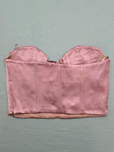 ZARA Light Pink Satin Corset Top