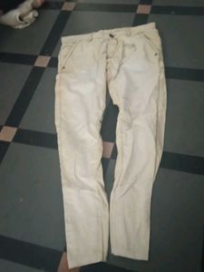 Beige Casual Pants