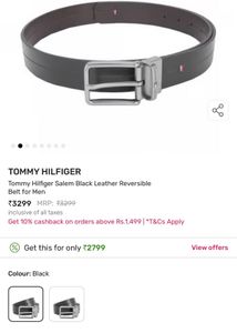 Tommy Hilfiger Black Leather Belt