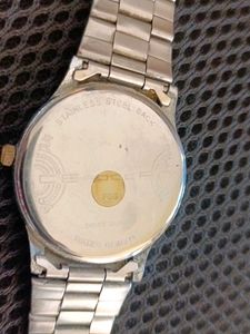 FOCE Quartz Big Dial Watch with Silver Strap.