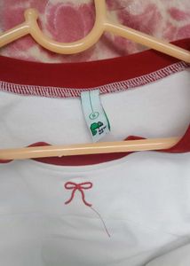 🌸white Red Top
