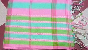 Elegent Cotton Pink Striped Saree