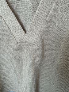 Tan H&amp;M V Neck Knit Top