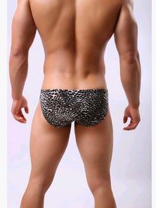 Men Leopard Print Underwear Low Waist Bulge Pouch