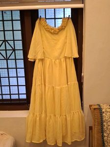 Vintage Yellow Tiered Dress