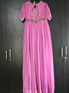 Pink Embellished Anarkali Gown