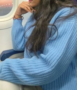 Cute Blue Knit Sweater