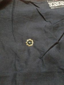 Pure Cotton Black Saree With Embroidery Work