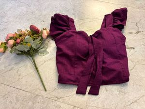 Ruffled Purple Crop Top