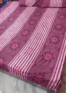 Rose Color Floral Pattern 5 Feet Bedsheet &amp; Pillow