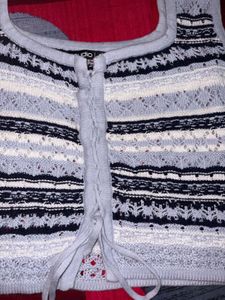 Crochet Knit Lace-Up Tank Top