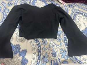 Black paded  Crop Top