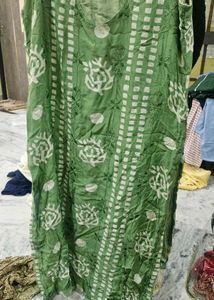 Green Printed Kurta