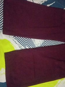 Maroon Casual Pants