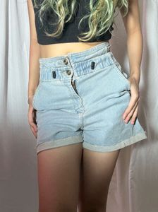 Denim High-Waisted Shorts