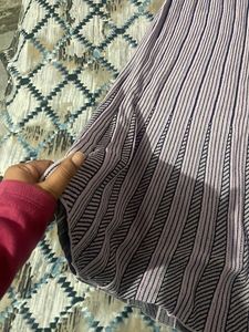 Striped Pleated Skirt