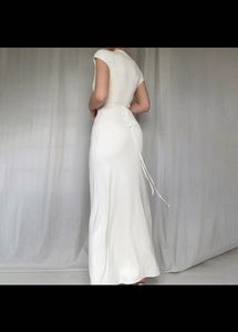 Off White Knot Asymmetri Maxi Dress
