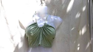 479. Green Halter Crop Top