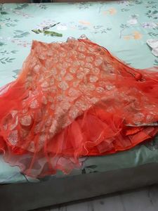 Orange Lehenga Skirt